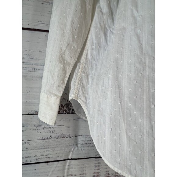 Talbots White Cotton Button Down Blouse Shirt Size XL Career Office Casual - Picture 3 of 14